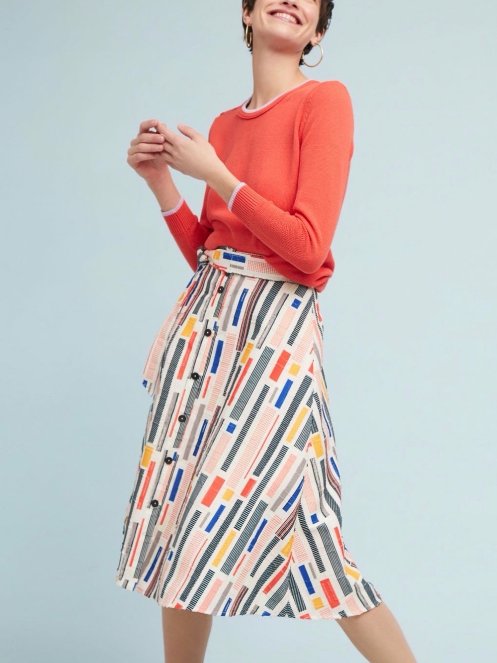 Anthropologie Hutch Willem Circle Skirt with Embroidery Detail, Size 6